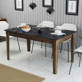 Hanah Home Milan 518 Mesa de Comedor Nogal y Negro